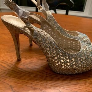 Dream Pairs Crystal Encrusted Heels, 10